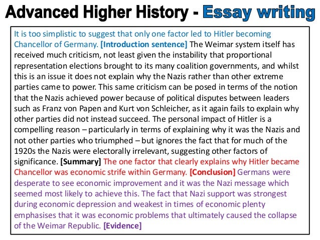 advanced higher history essay writing